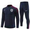 Angleterre Sweat d'Entraînement Quarter-Zip 2024-25 Noire Pour Enfant